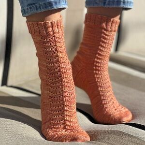 Hand-Knit Merino Crew Socks - Women Accessories
